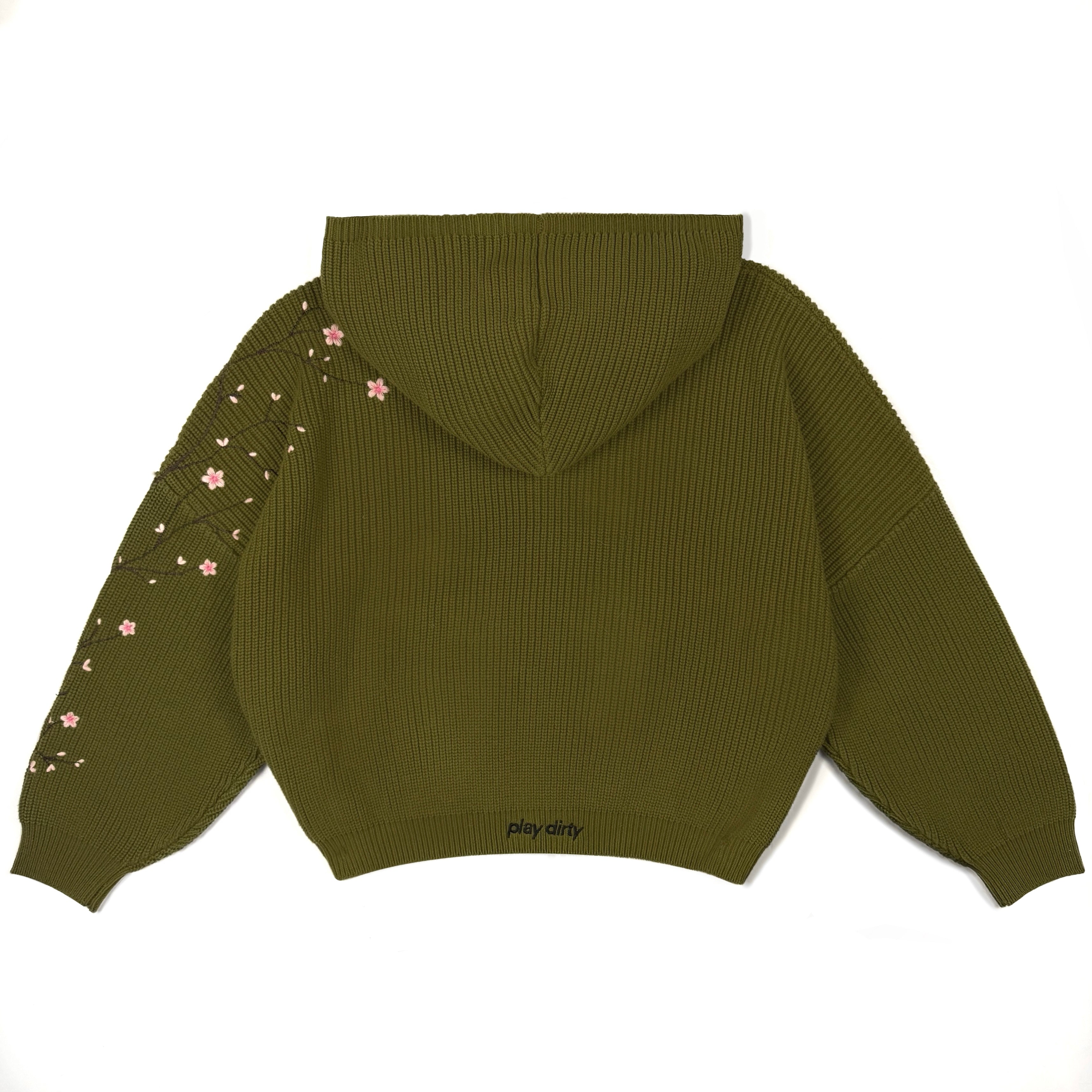Play Dirty Olive Knit Zip