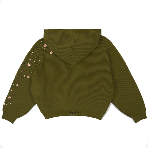 Play Dirty Olive Knit Zip